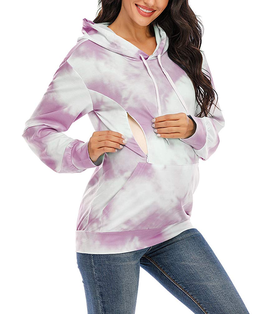 Jersey Lactancia Señoras Otoño Primavera Otoño Hoodie Sudadera Embarazadas Embarazadas para Amamantar Pullover Encapuchado Delgado