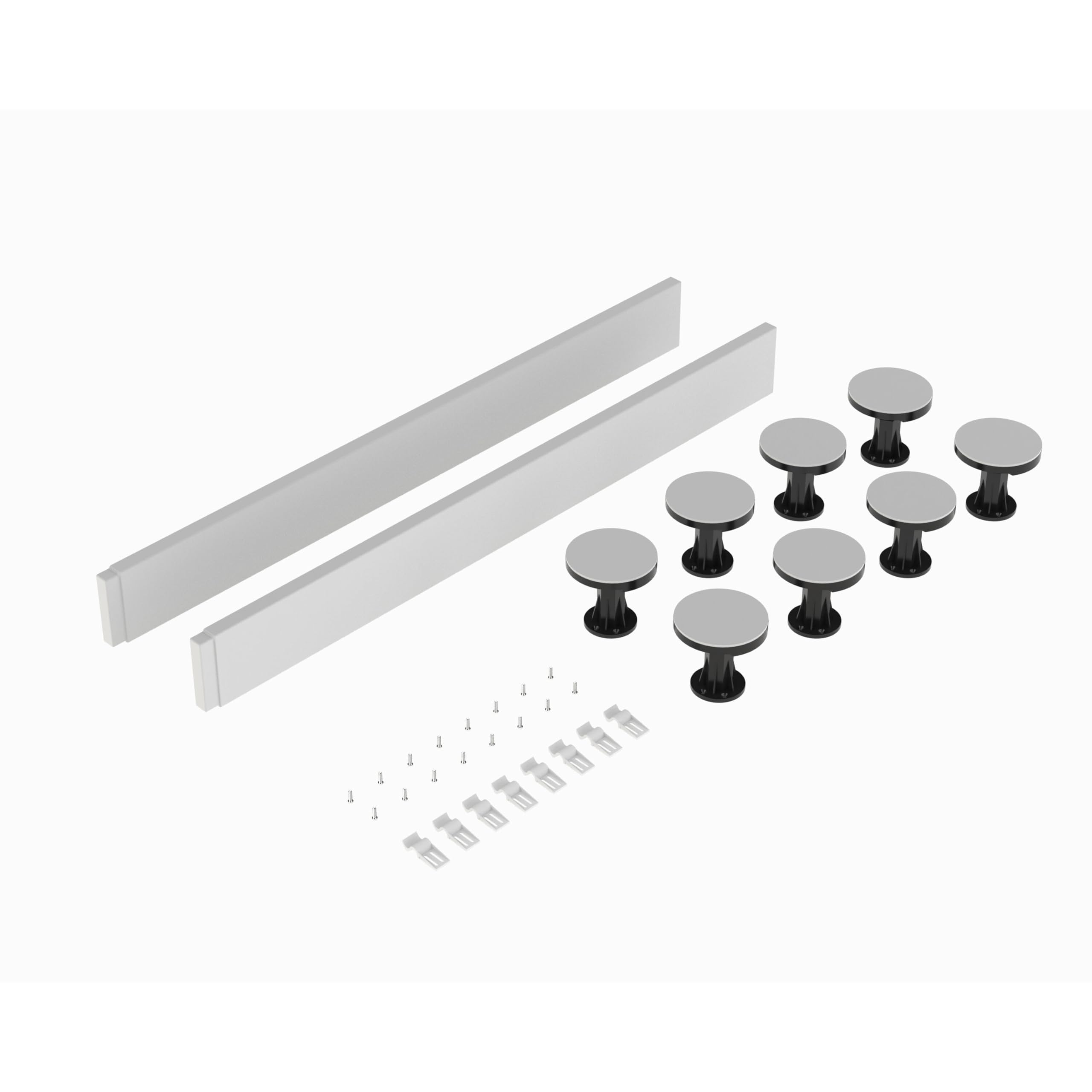 Balterley White Shower Tray Riser Kit, 2 Panels, 8 Pack Of Legs, Clips & Screws, Leg Set & Plinth Kit For 1000Mm Square Trays, Shower Tray Plinth & Support Legs - 1000 X 105Mm (White)
