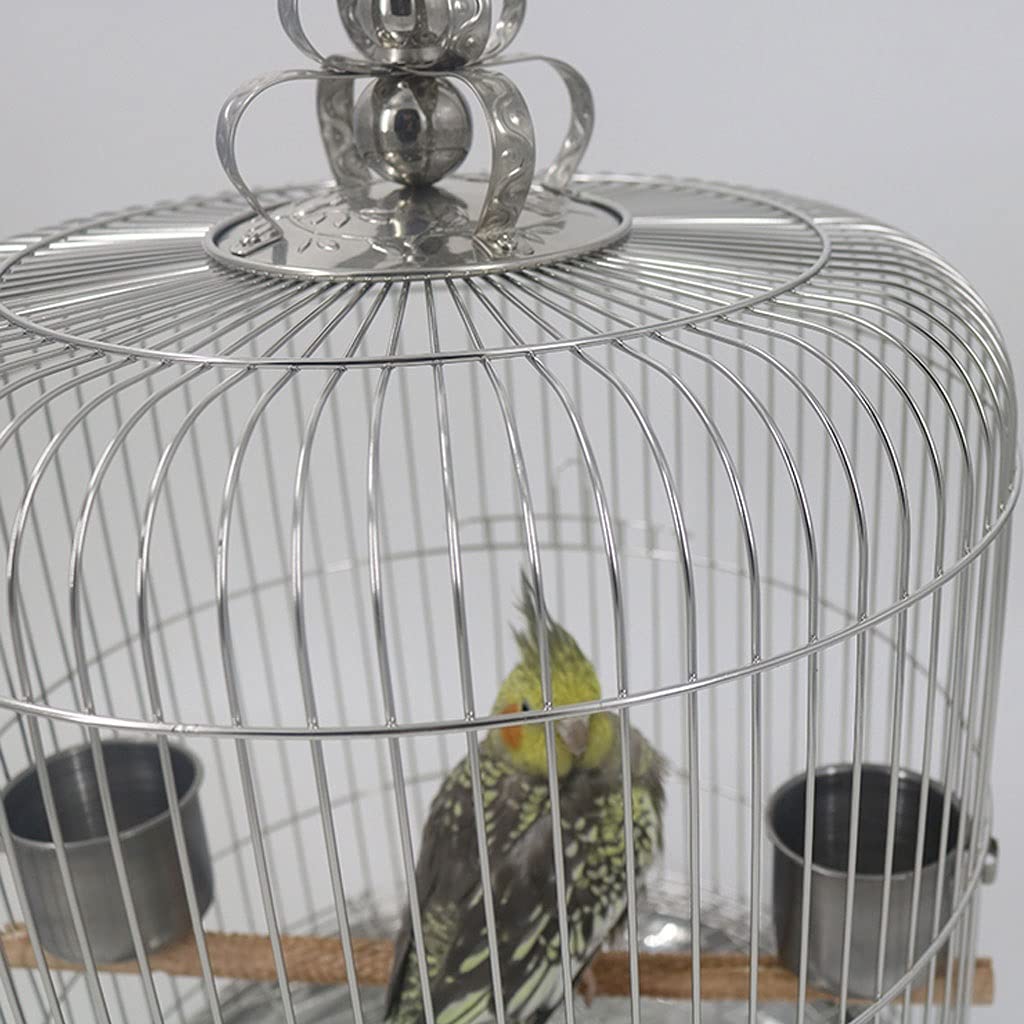 Gabbia Voliera La gabbia per uccelli dell'acciaio inossidabile può appendere la tazza di cibo per animali domestici, adatto per il mughetto del pappagallo del canarino Phoenix Peony Peony Budgerrigar