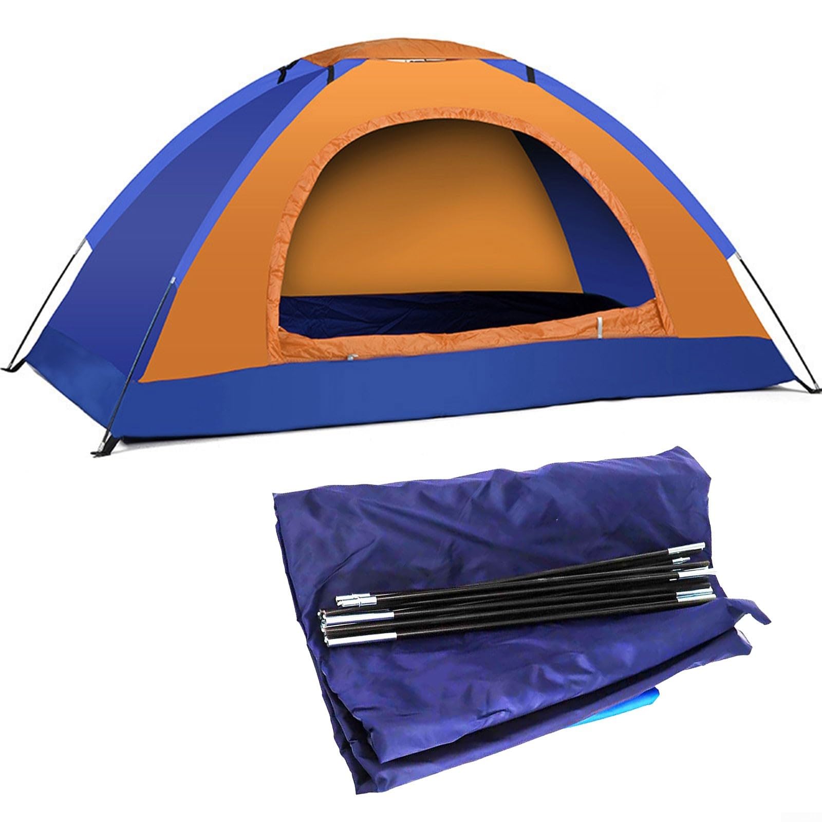 HaloModora Ultralight Camping Tent for 1-2 Person Backpacking Hiking with Rain Fly and Carry Bag, Waterproof Polyester and Oxford Fabric(1 person Orange)