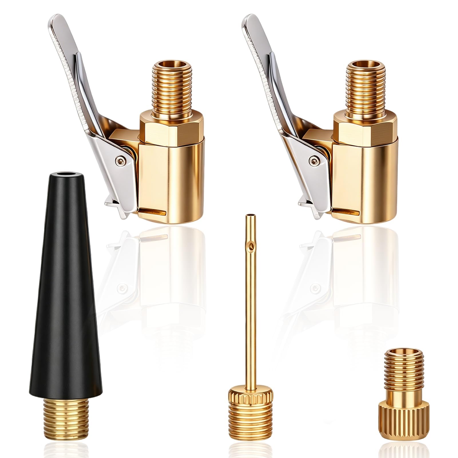 5 pièces Kit Adaptateur de Valve Multifonction, Compatible avec Bosch Easy Pump, Valve Adapter Set avec Adaptateur Pompe Vélo Valve Française, Kit Remplacement Valve Vélo pour Pneus Voiture et Ballons