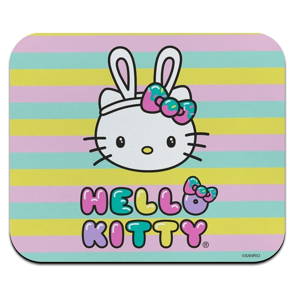 Hello Kitty Easter Bunny Low Profile Thin Mouse Pad Mousepad