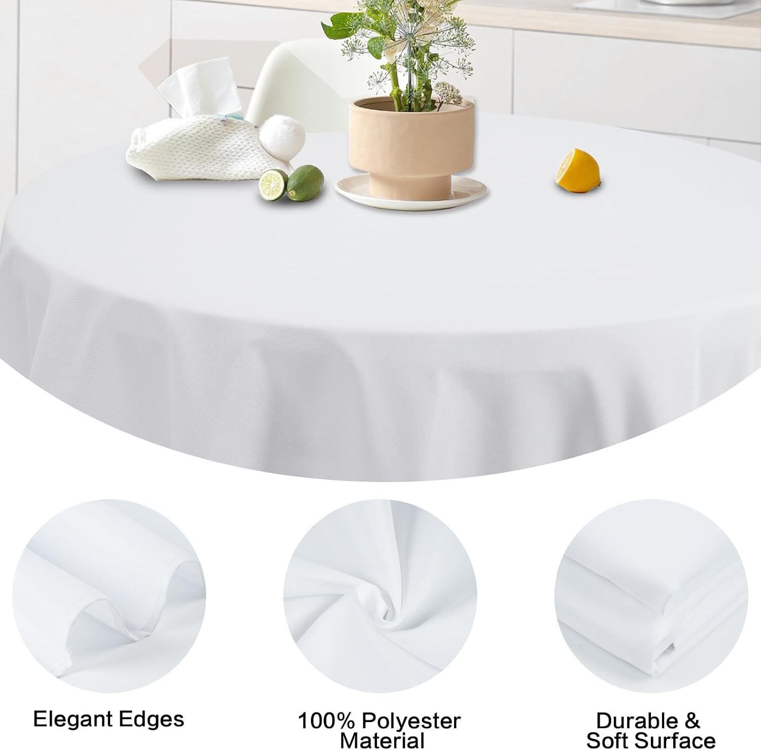 Condition photo showing New/Like New for gfcc 96 inch round tablecloth - round polyester tablecloth round table cover table cloth for event wedding birthday party banquet restaurant, white 96" (round) white