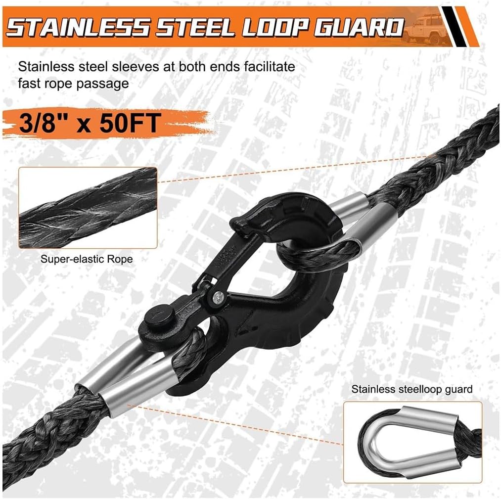 Amazon | シーエルリンク 牽引ロープ 12トン!!収納バッグ付き!!ランクル ラングラー ジムニー等のクロカンやレスキューに!!汎用 (オレンジ)  | 牽引ロープ | 車＆バイク ブラック/オレンジ/グリーン 22m 10mm 牽引ロープ、全モデル対応、2つの頑丈な合金フック付き（破断強度 26,500 ポンド