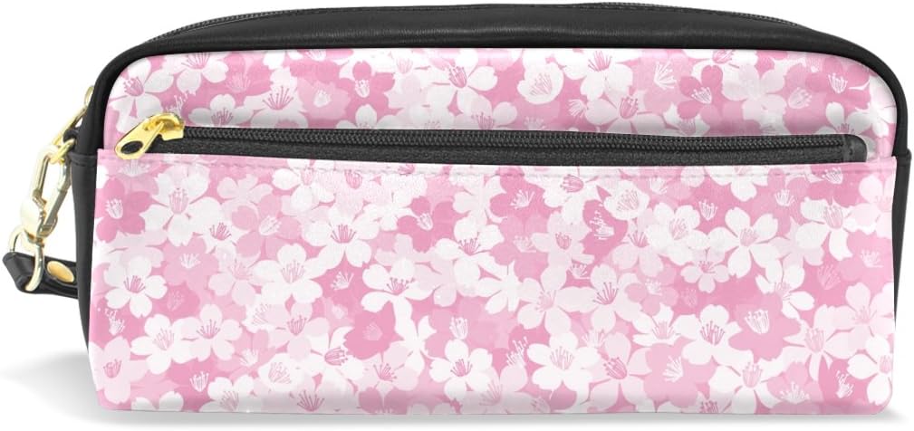 ミヤビヤ ペンケース さくら柄 割り引き サクラ柄 桜柄 花柄 はな柄 Puレザー ゆめかわいい 化粧ポーチ 夢可愛い 筆箱 プレゼント