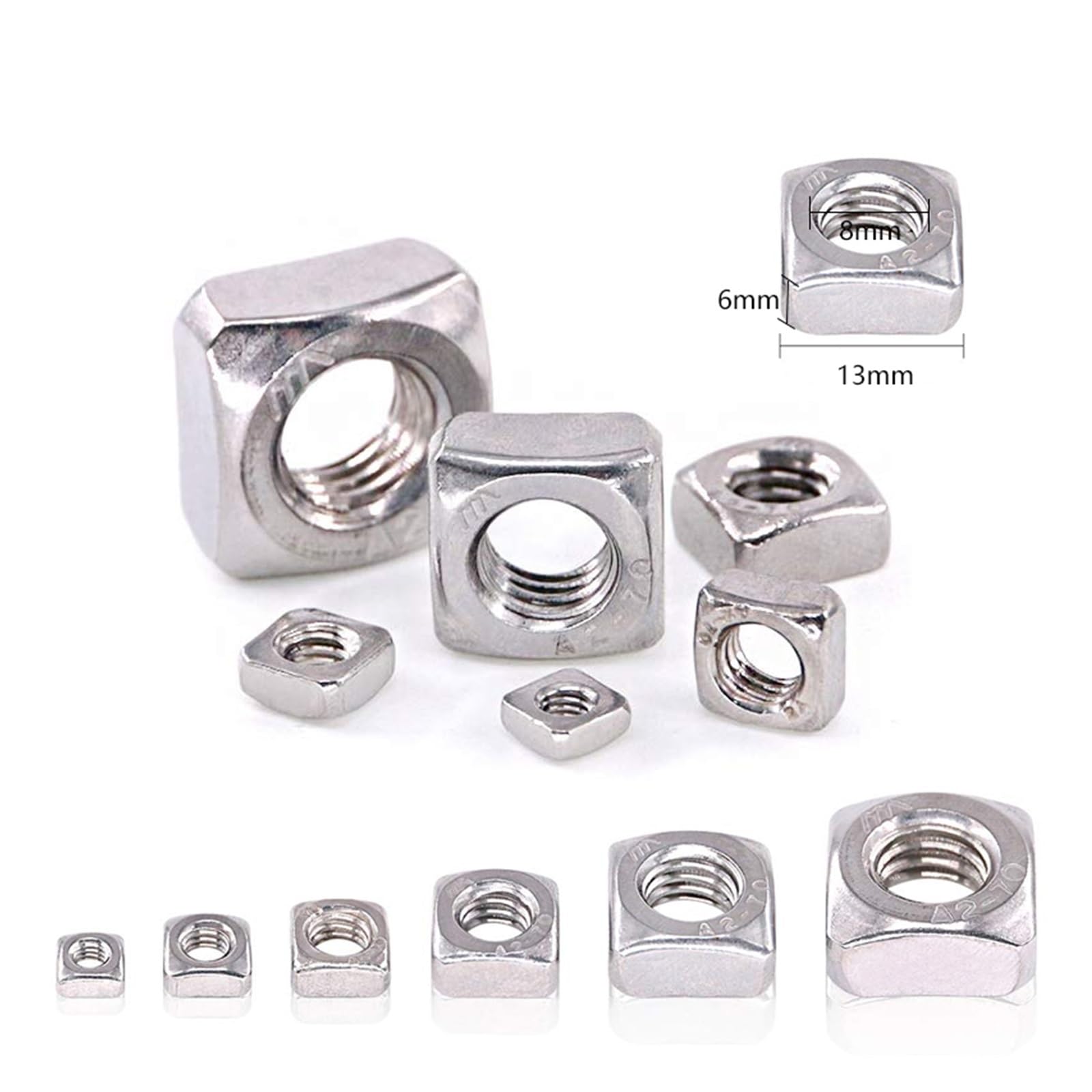 Nakrętki nici kwadratowych, Stale nierdzewne A2-70 5/10/25/50szt(M12 5pcs)