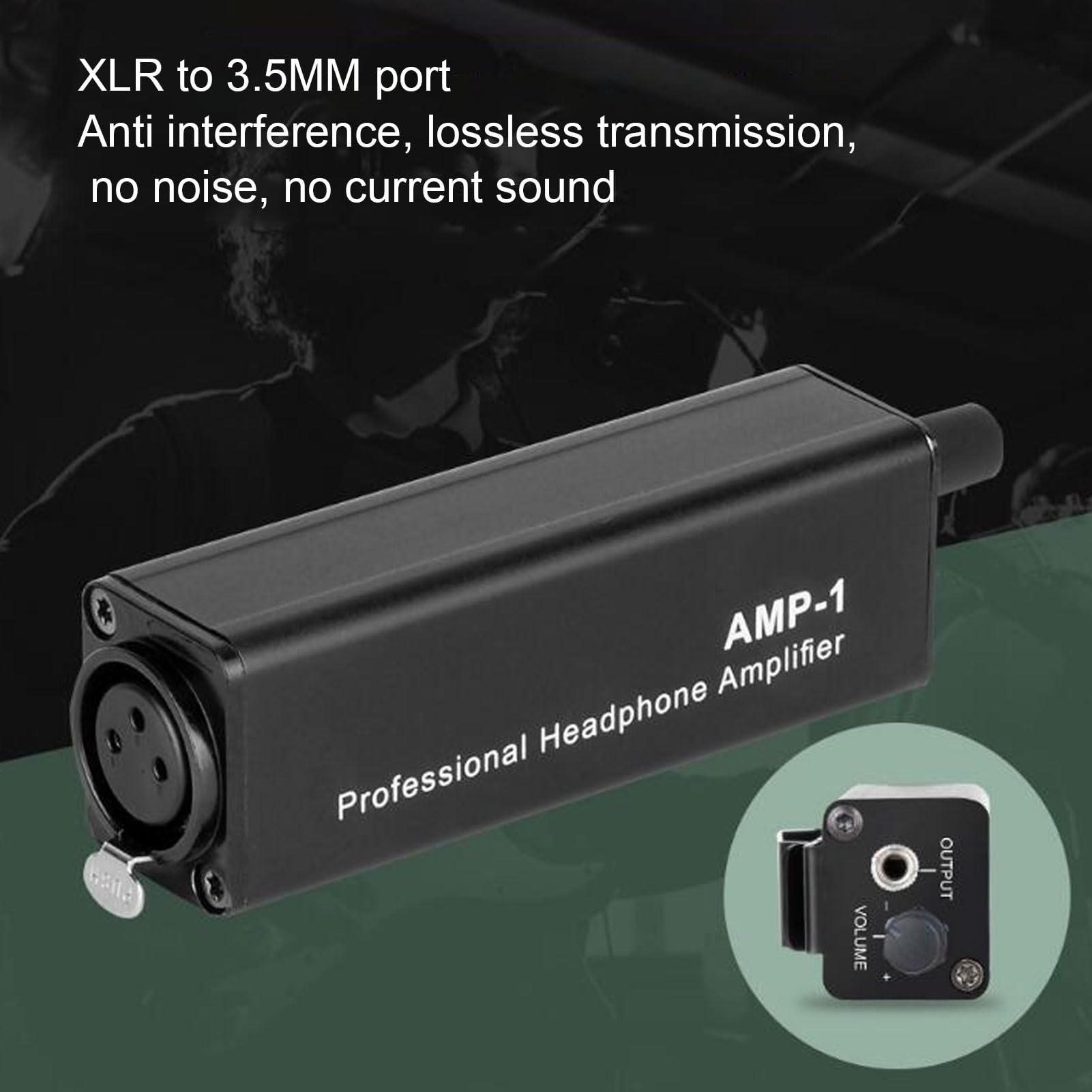 GOWENIC Portable Amplifier Headphone Amplifier Stereo Headphone Earphone Amp Volume Control Audio Booster, XLR Input 3.5mm Output