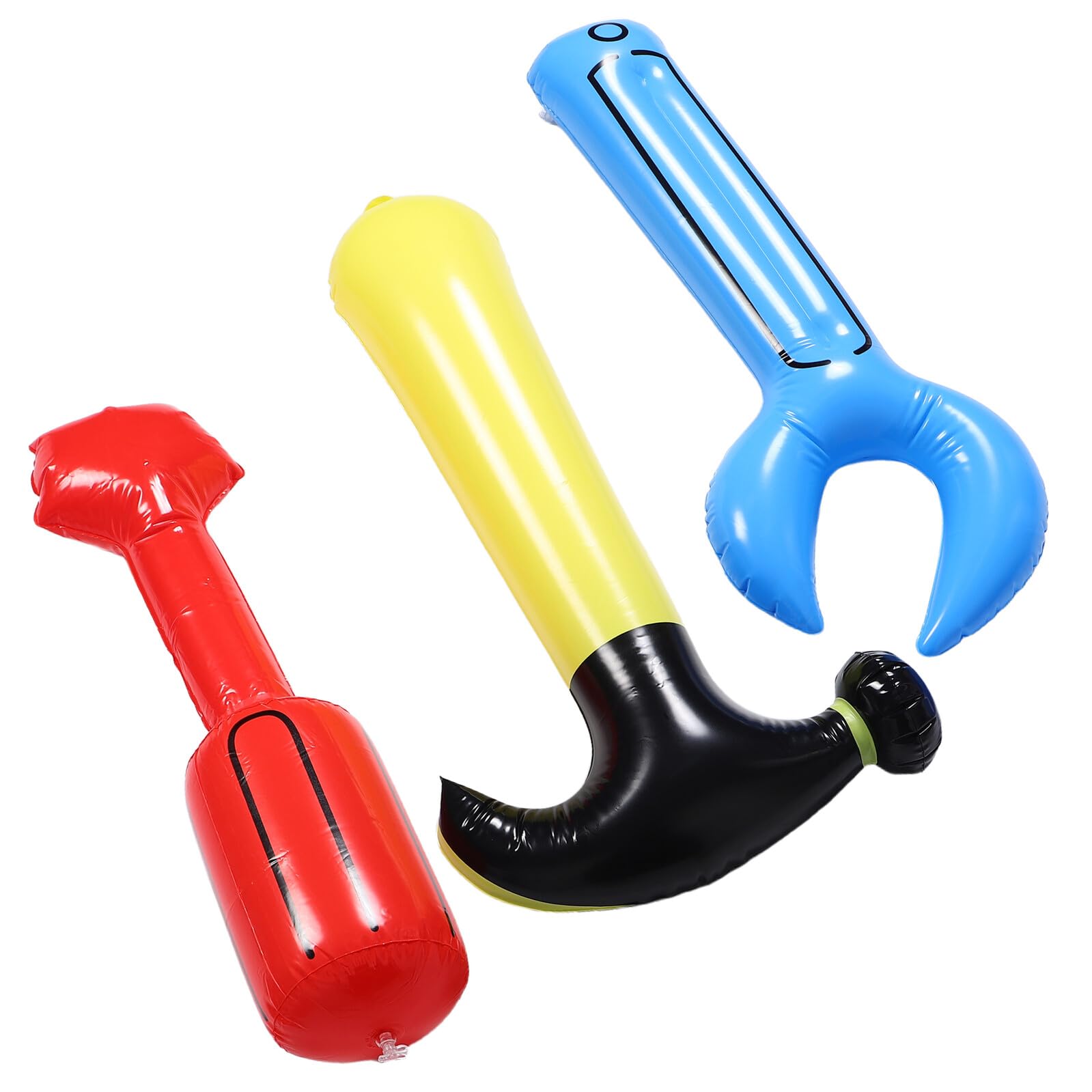 HANABASS 3 Set Giochi Gonfiabili per Martello e Cacciavite Decorazioni Tematiche per Feste Compleanno Kit Strumenti Sicuro e Portatile Ruolo Educativo
