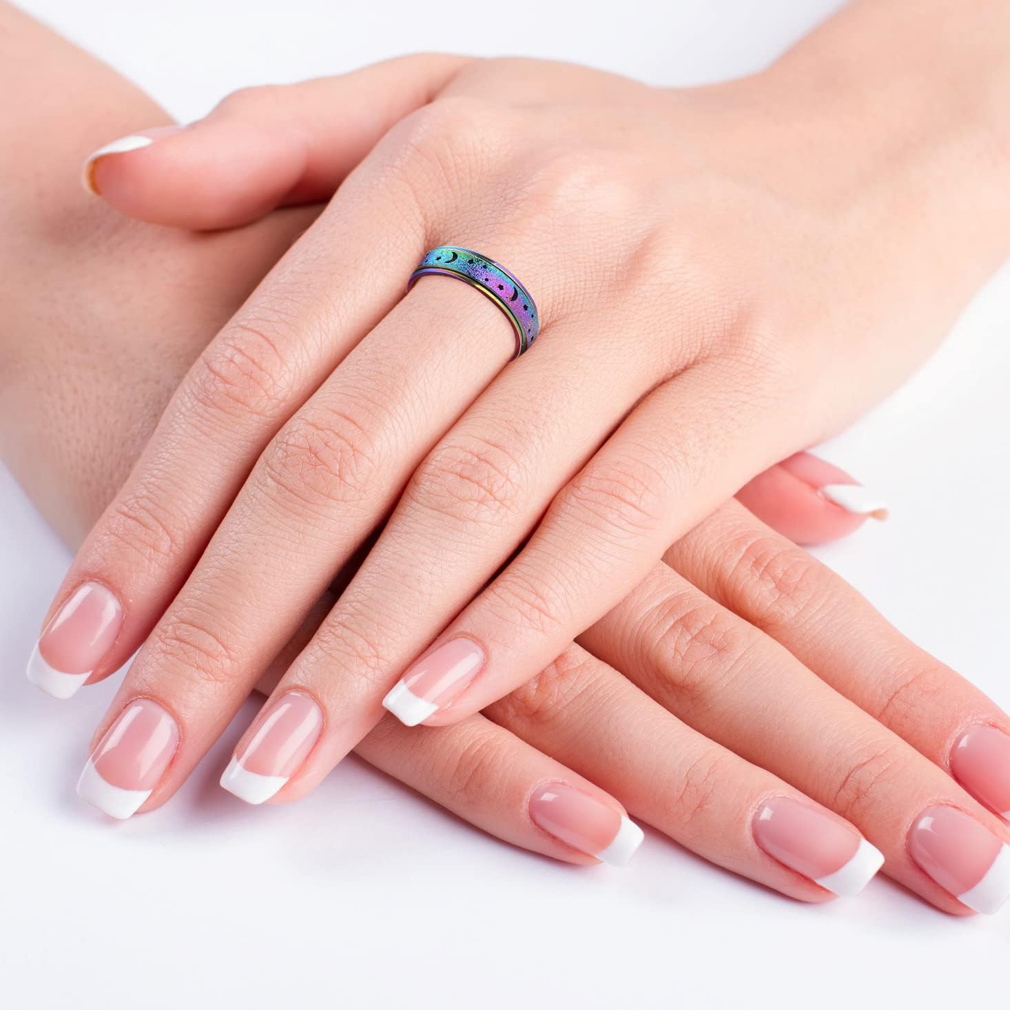 Anxiety Fidget Relief Spinner Rings for Women 6 mm Stainless Steel Worry Stress Relieve Ring Band Set for Anxiety Women Men Size 5-11 - Image 6