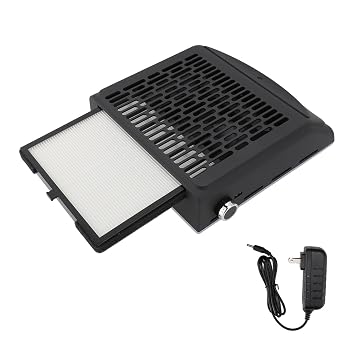 100W Nail Dust Collector with Strong Suction, Professional Nail Extractor Vacuum USB Powered Vacuum Fan Vent Dust Collector for Efficient Nail Dust Absorption US Plug