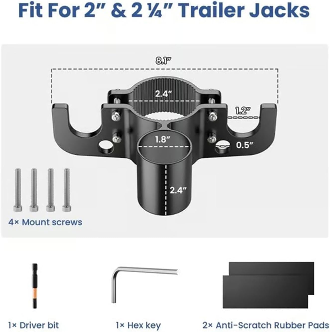 Aluminum Trailer Chain and Plug Holder, Durable Trailer Chain Organizer with 7 Way Plug Holder, Heavy Duty Anti-Rust Trailers Chain Hooks, for Jack Rv Camper Towing Accessories