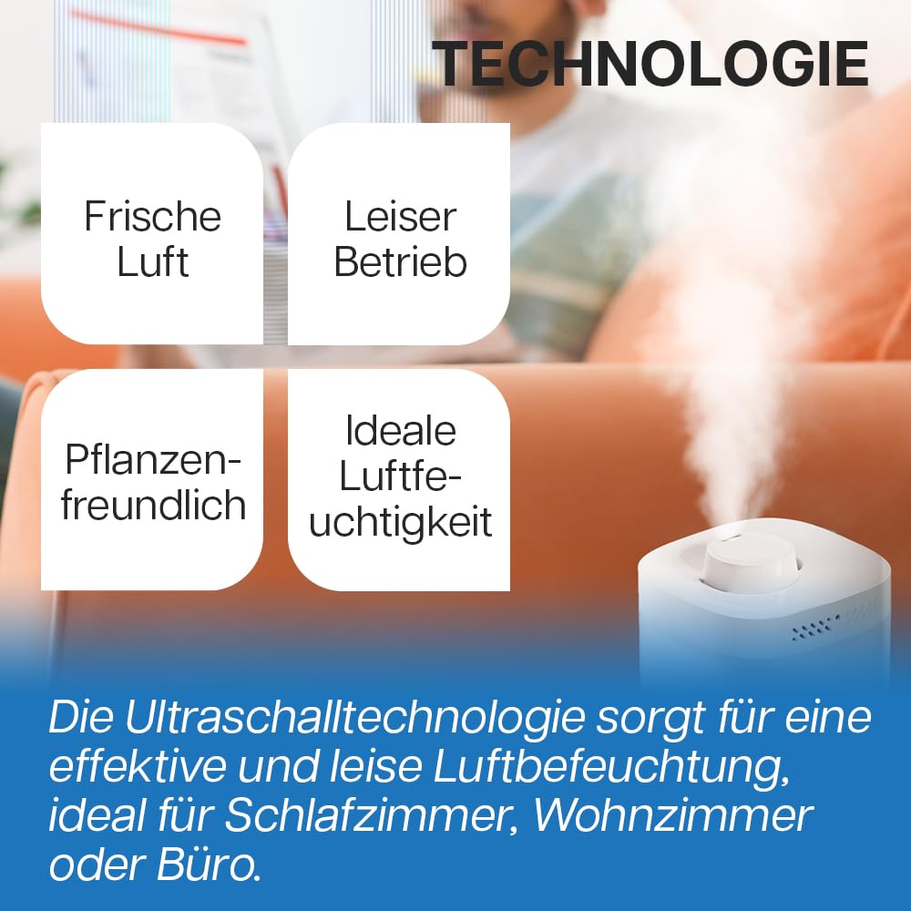 Umidificatore 3,5L con aromaterapia, diffusore ad ultrasuoni per oli essenziali, purificatore d'aria e umidificatore, umidificatore silenzioso per camera da letto, piante, appartamento