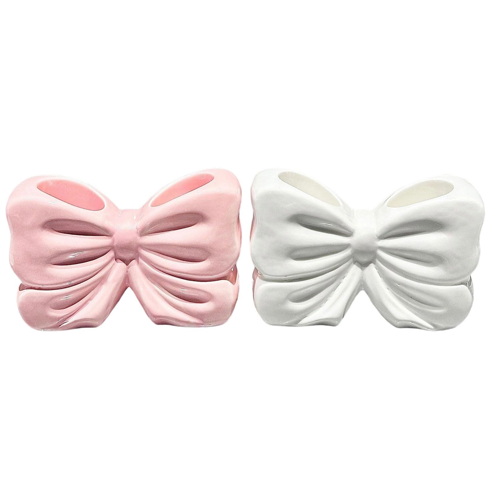 Porte brosse à dents nœud papillon en céramique pour une routine matinale chic au lavabo
