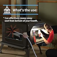 Vista 6 de Kit de limpieza de chimenea de 30 pies, con cabezal de cepillo de aluminio para chimenea, kit de limpieza de chimenea giratoria, herramienta