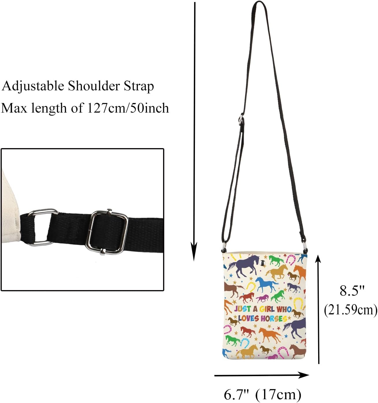 CMNIM Girls Horse Lovers Crossbody Bag - Horse Print Small Purse - Image 3