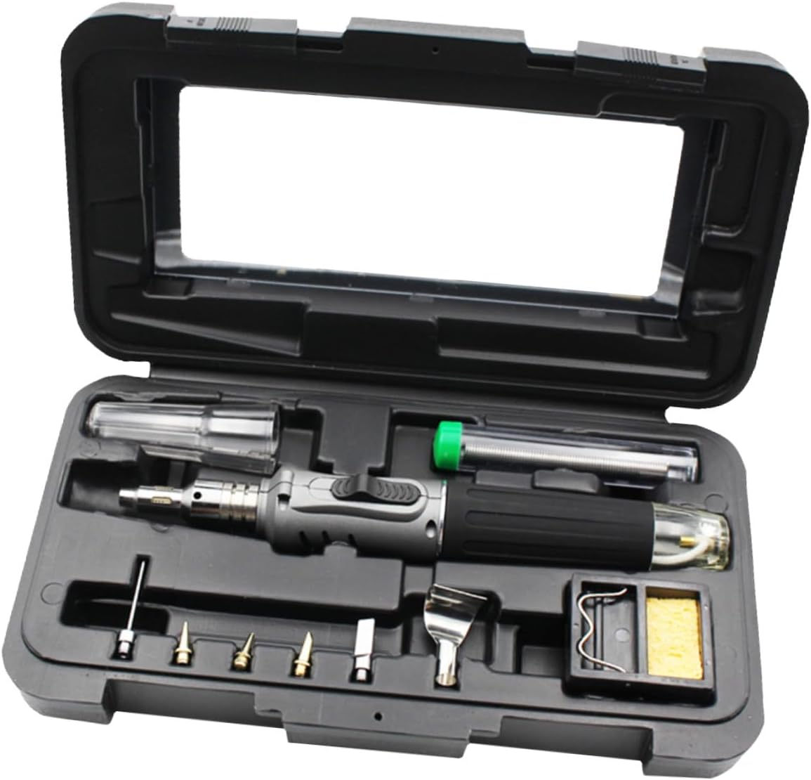 Mikikit Self-igniting Cordless Gas Soldering Iron Kit Portable Welding Torch for Jewelry Making Electronic Repairs and Crafts up to Flame Temperature Refillable and Esd Safe Gray