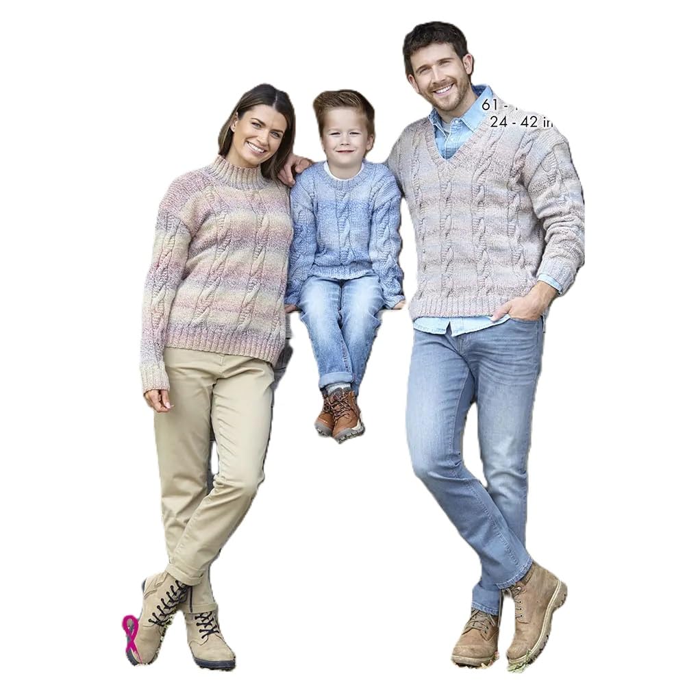 King Cole Aran Knitting Pattern Ladies Mens & Childrens Cable Knit Sweater 6220