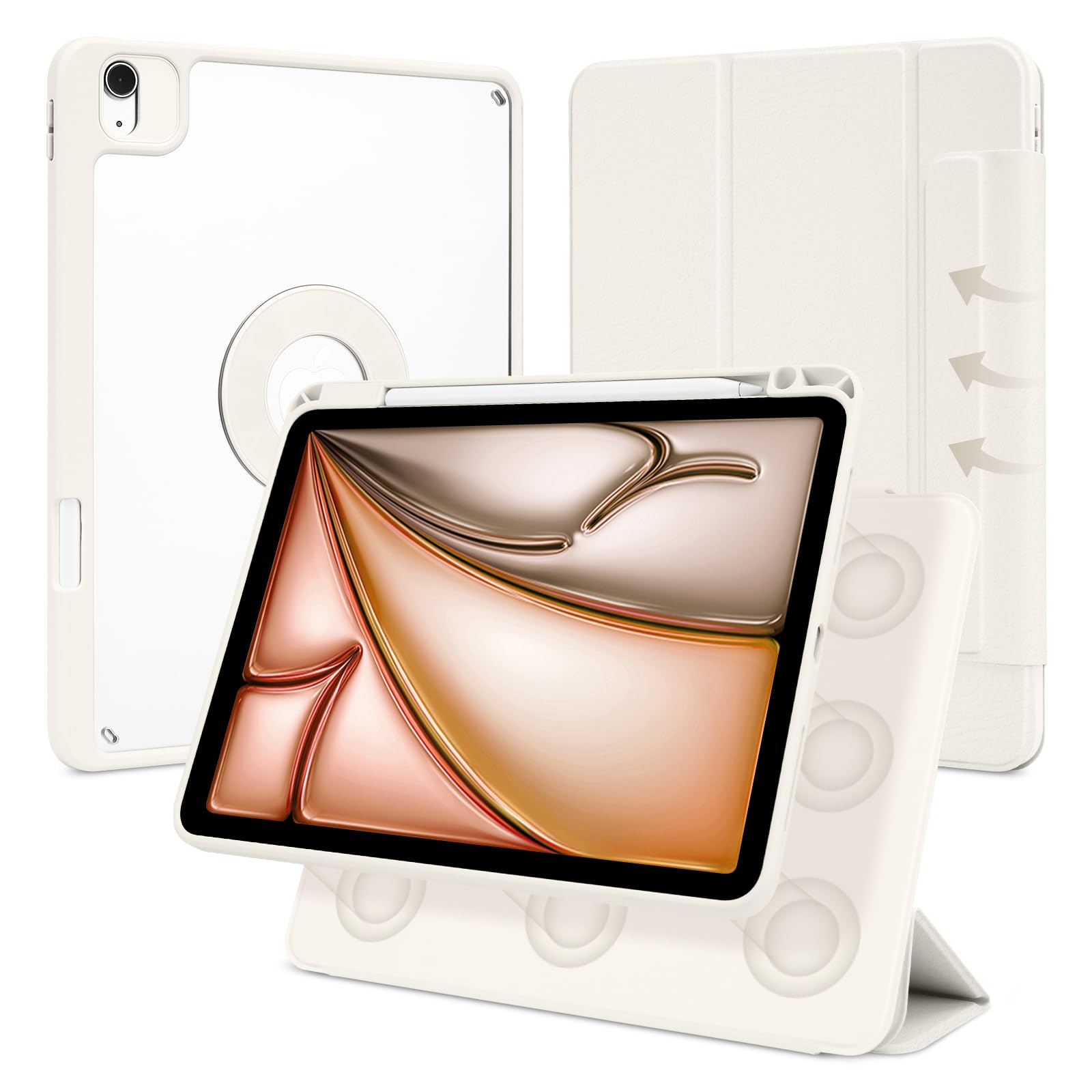 Vinci Keyboard Case for iPad Air 11-inch (M2) 2024 & iPad Pro 11(4th/3rd/2nd/1st Gen)Air 6th/5th/4th 10.9with Pencil Holder,360 Rotatable Magnetic