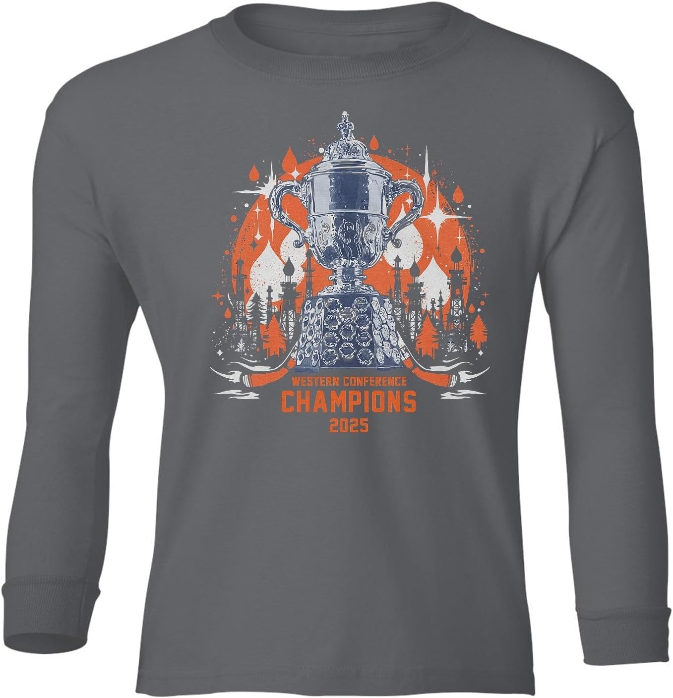Hockey 2025 West Champions - Edmonton Tribute Youth Long Sleeve T-Shirt