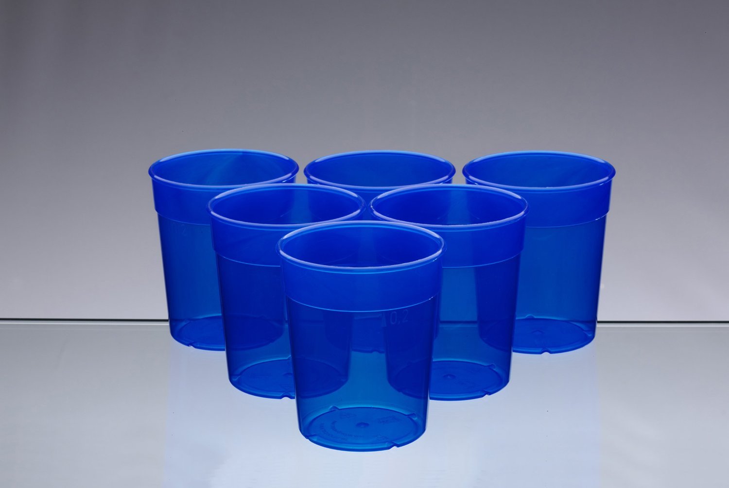 Avenue, lavabile in lavastoviglie, impilabile, bicchieri di plastica neon Aqua blu/Beakers/Tumblers 250 ml (set di 6