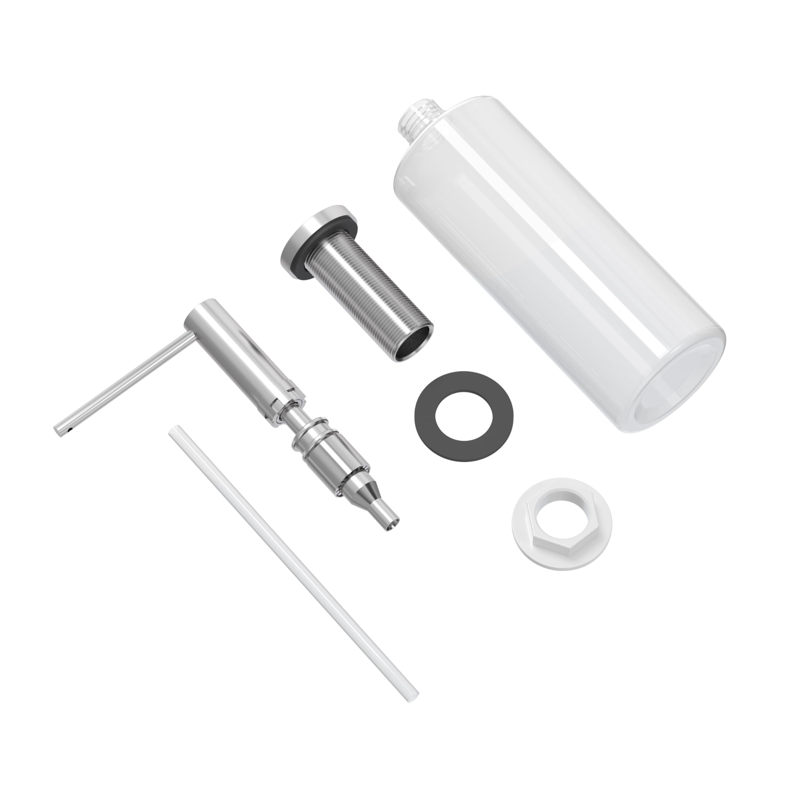 QUADRON Distributore di sapone JUDY SteelQ da incasso, dispenser di detersivo per piatti da cucina, rame, dispenser di sapone per lavello con flacone da 500ML