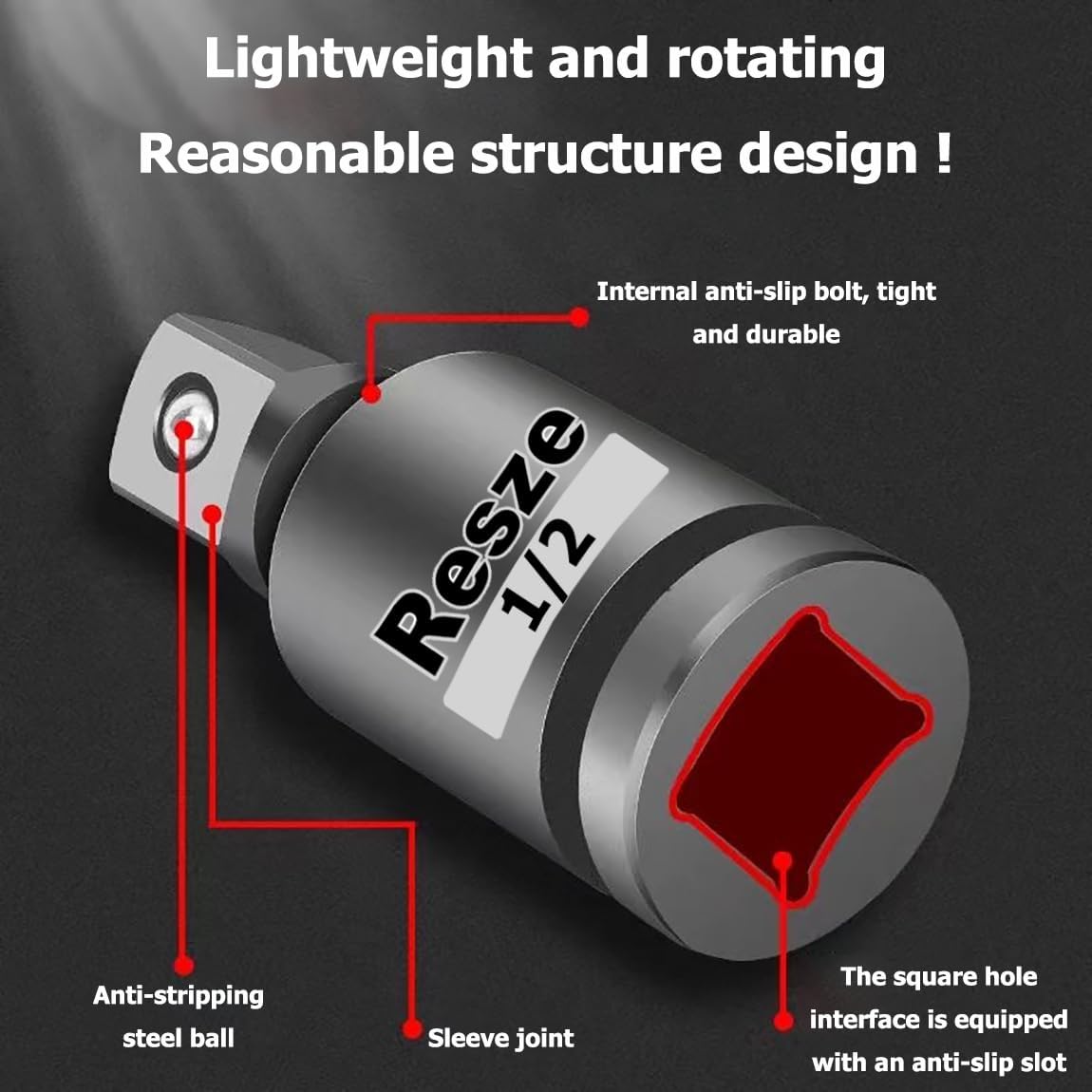 3 Pcs Universal Joint Swivel Socket Adapter Set,1/4",3/8"& 1/2"Drivers, Impact Universal Joint，U-Joint Drive Impact Grad Wobble Socket Wrench Set，Full Impact Grade