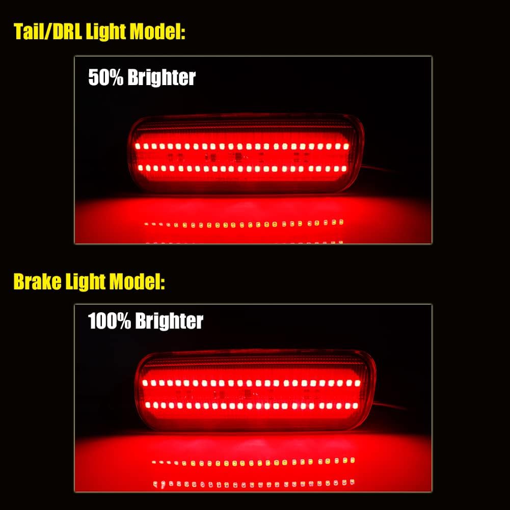 GTINTHEBOX Red Lens LED Rear Fog Bumper Reflector Brake Tail Lights Compatible with 2002 2003 2004 Honda CR-V