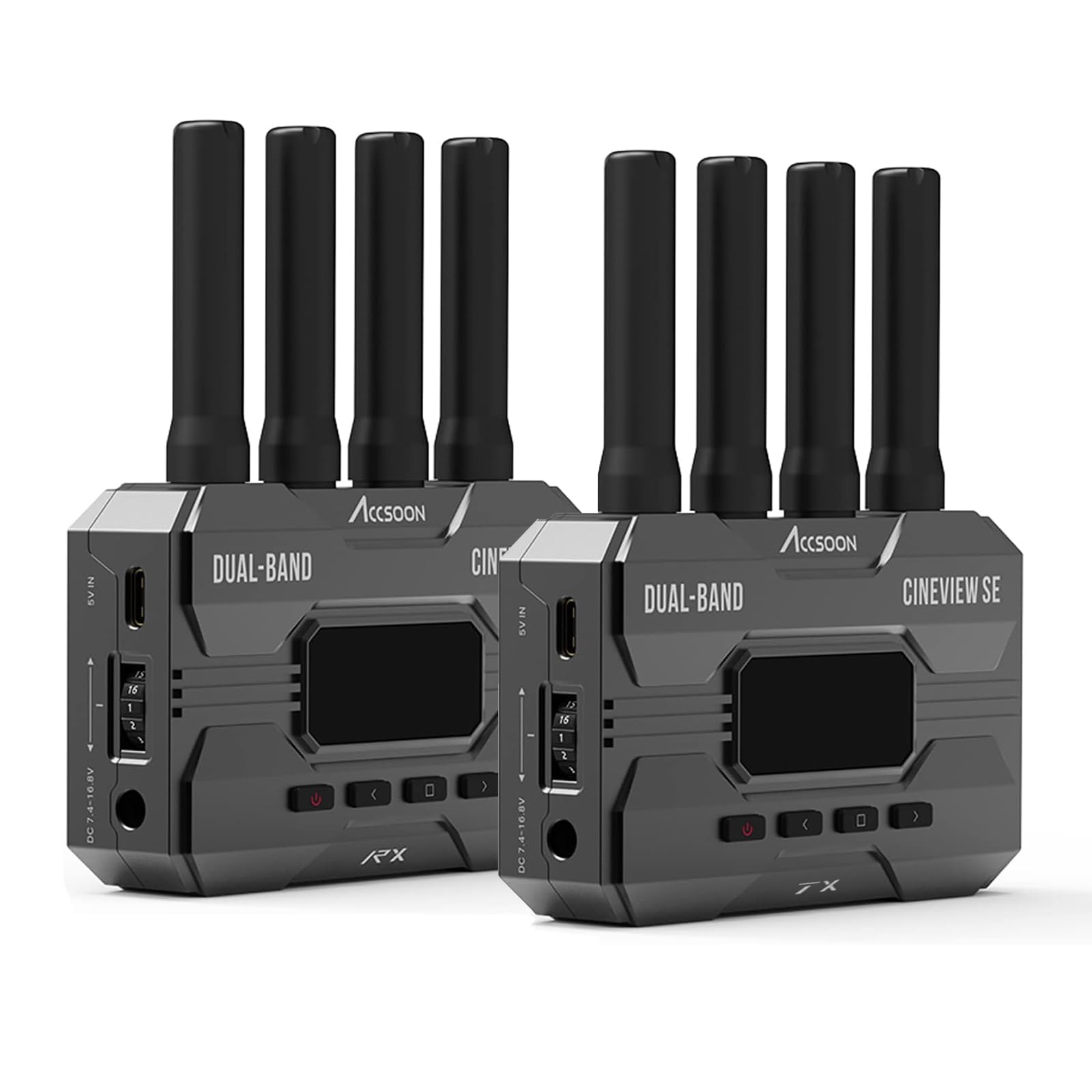 Accsoon HE Wireless HDMI Video Transmission System, Dual-Band 30/1080p60 1300ft Los Range 60ms Latency, Up to 4 Receiver, Smart Channel Scan, UVC Live Stream (1TX+1RX)