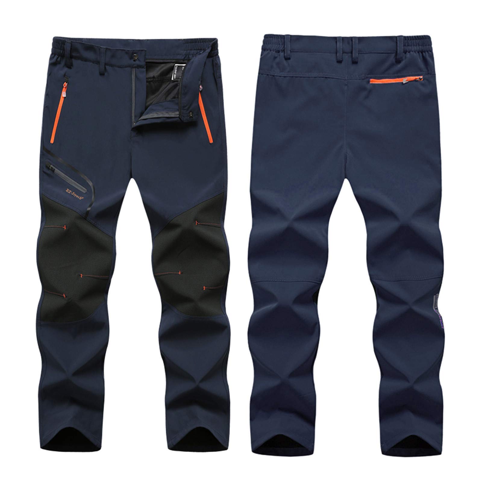 Herren Trekkinghose Übergröße, Outdoor Winddicht Softshellhose, Wasserdicht Sturmhose mit Multi Pocket, Slim fit Stretch Sweathose, Herren Schnelltrocknend Wandern Hose