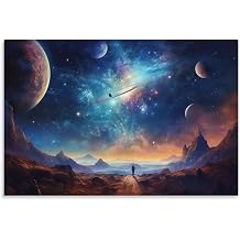 JHXNJDPOST Solar System Astronaut Poster Space Canvas Wall Art Aesthetic Decorative Painting Living Room Restaurants, Pool Halls And HotelsA 12x18inch30x45cm