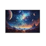 JHXNJDPOST Solar System Astronaut Poster Space Canvas Wall Art Aesthetic Decorative Painting Living Room Restaurants, Pool Halls And HotelsA 12x18inch(30x45cm)
