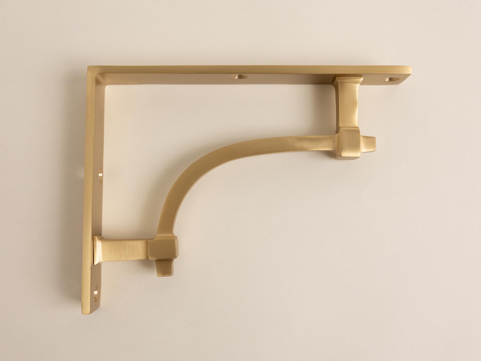 Brass Bee Satin Brass Vintage Industrial Style Solid Brass Shelf Brackets | Brass Shelving Heavy Solid Cast Brass | Sold Individually