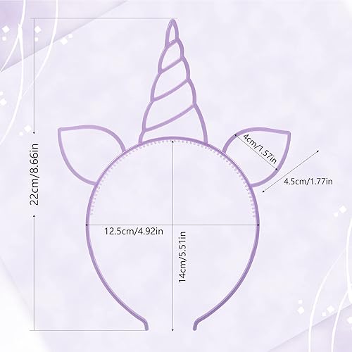 Miniatura 3 de Suyegirl Diadema de unicornio para niñas, diademas de unicornio que brillan en la oscuridad, diademas de plástico para fiestas, cumpleaños,