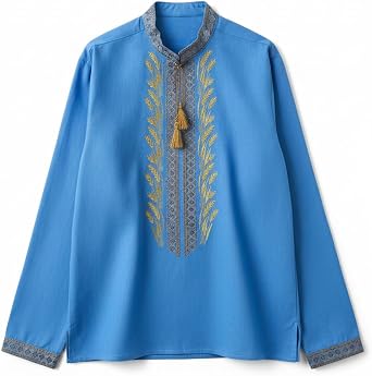 Ukrainian Embroidered Shirt | Wheat Ear Vyshyvanka | Handmade Linen Blouse | Custom Size & Color | Family Set