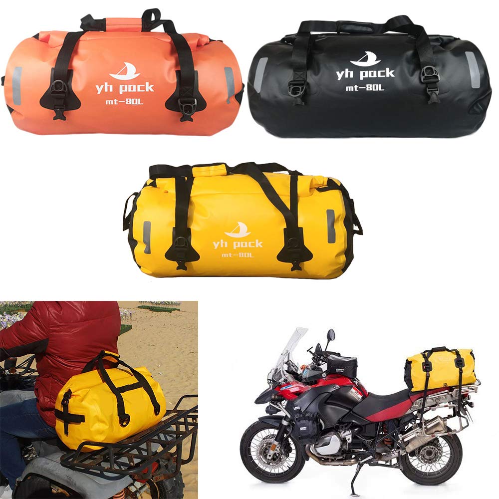 Wodoszczelna torba na tylne siedzenie motocyklowe, skórzana, plecak motocrossowy, duża pojemność, torba na motocykl, torba podróżna, czarna, 60 l