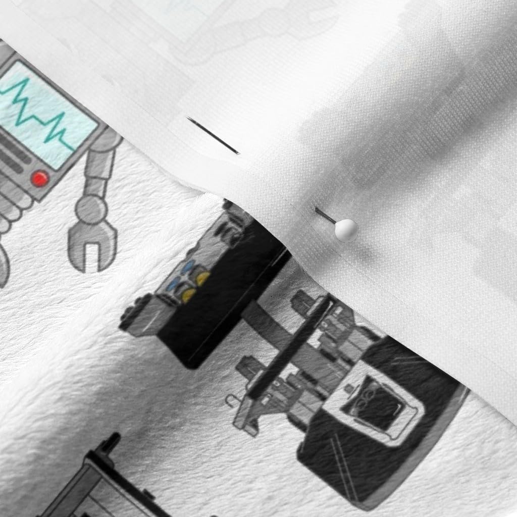 Spoonflower Fabric - Surgery Robots Large Print Robotic Intuitive Doctor Hospital Printed on Minky Fabric by The Yard - Sewing Baby Blankets Quilt Backing Plush