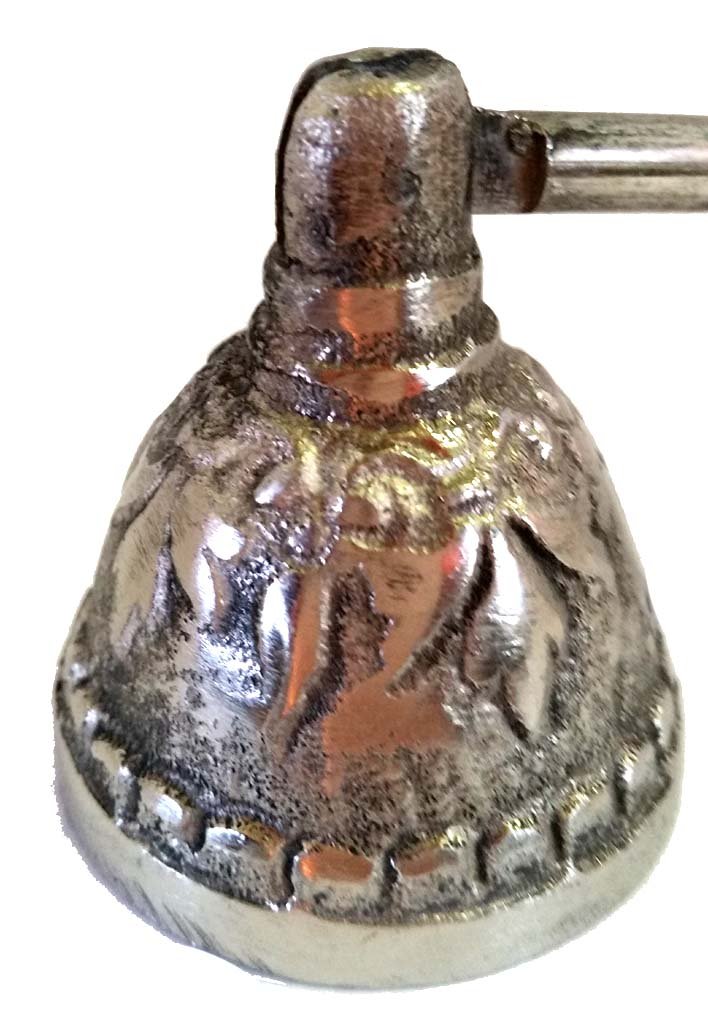Obsessions Fabulous Leafy Design Pewter Finish Hinged Candle Snuffer With Fancy Handle