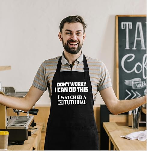 Miniatura 4 de JMYJTSHDP Delantales para hombres, delantales para hombre, delantales de chef, divertido delantal de cocina de chef, delantales divertidos para