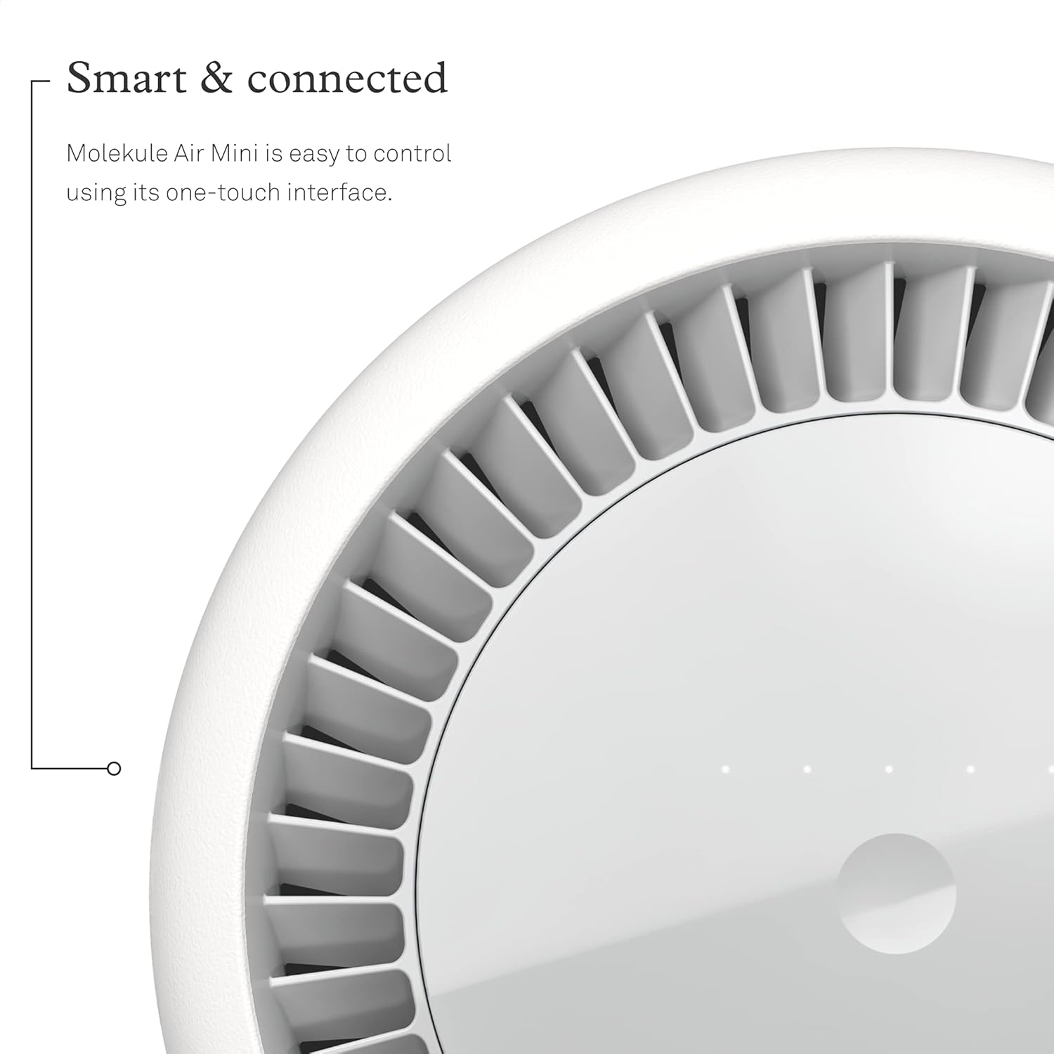 Molekule Air Mini with its PECO filter removed, showing the internal filter structure.