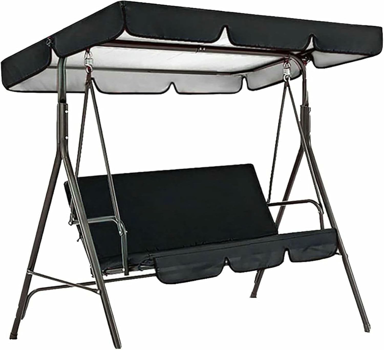 Outdoor Swing Canopy Replacement Cover Top and Seat Cover, 65 x 45in 3 Seater Waterproof Hammock Swing Cover Sun Shade for Patio Garden Courtyard Beach Porch Hammock