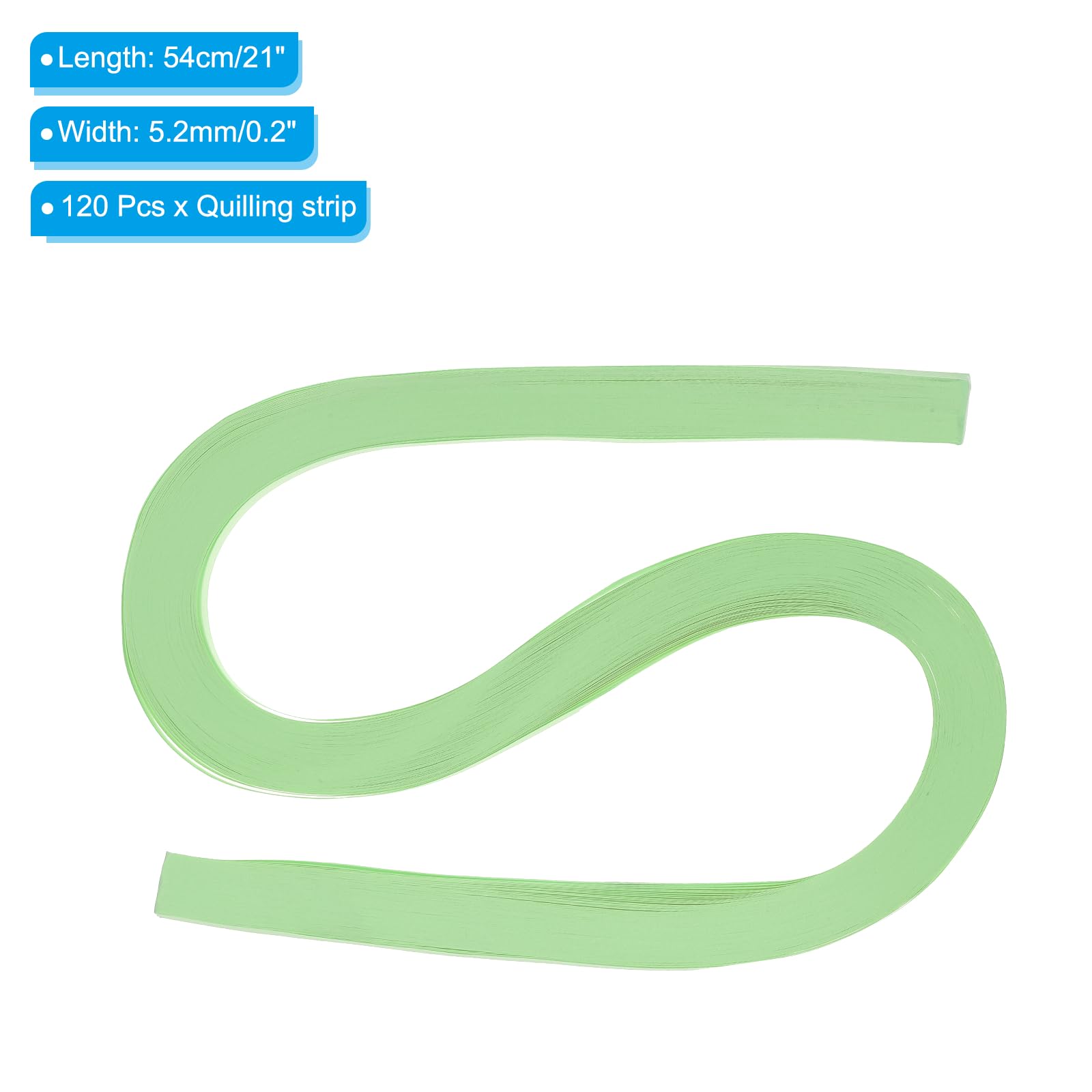 PATIKIL 120pcs Quilling Strips Paper 3/16"(5.2mm) 21"(54cm) Origami Paper Quilling Strip for Art DIY Hand Craft Christmas Light Green - Image 2