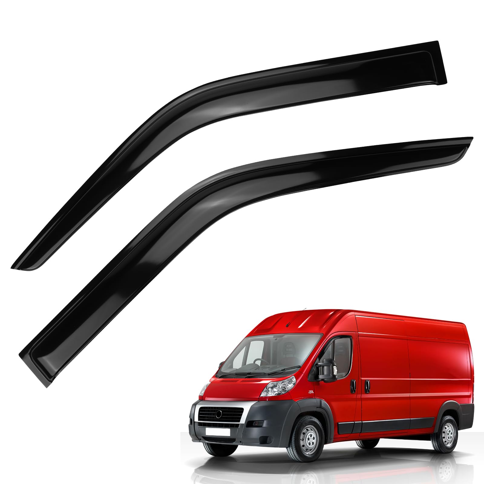 Deflectores de Aire para Coche Compatibles con 2006-2024 F-IAT Ducato, 2PCS Deflectores de Viento de Lluvia