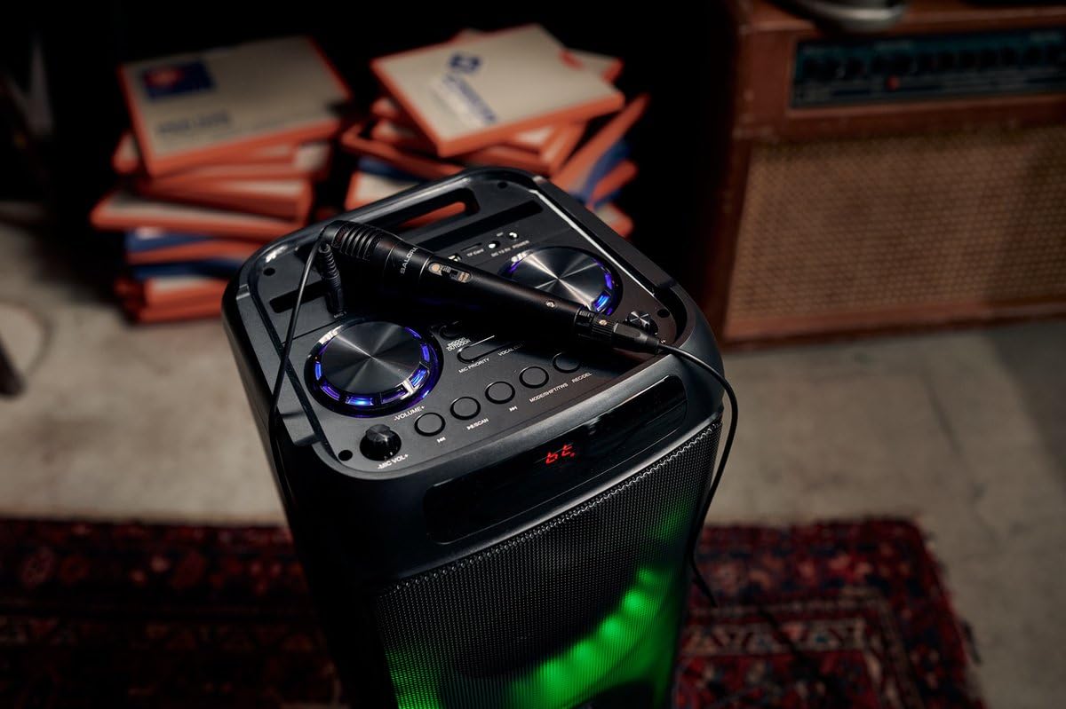 SALORA PARTYBOX400 Cassa Bluetooth Portatile Potente 400W con Luci LED | Speaker Potente, 5+ Ore Autonomia, USB/SD/Microfono | Per Feste, Eventi e Esterno | Cassa Amplificata Portatile Nero