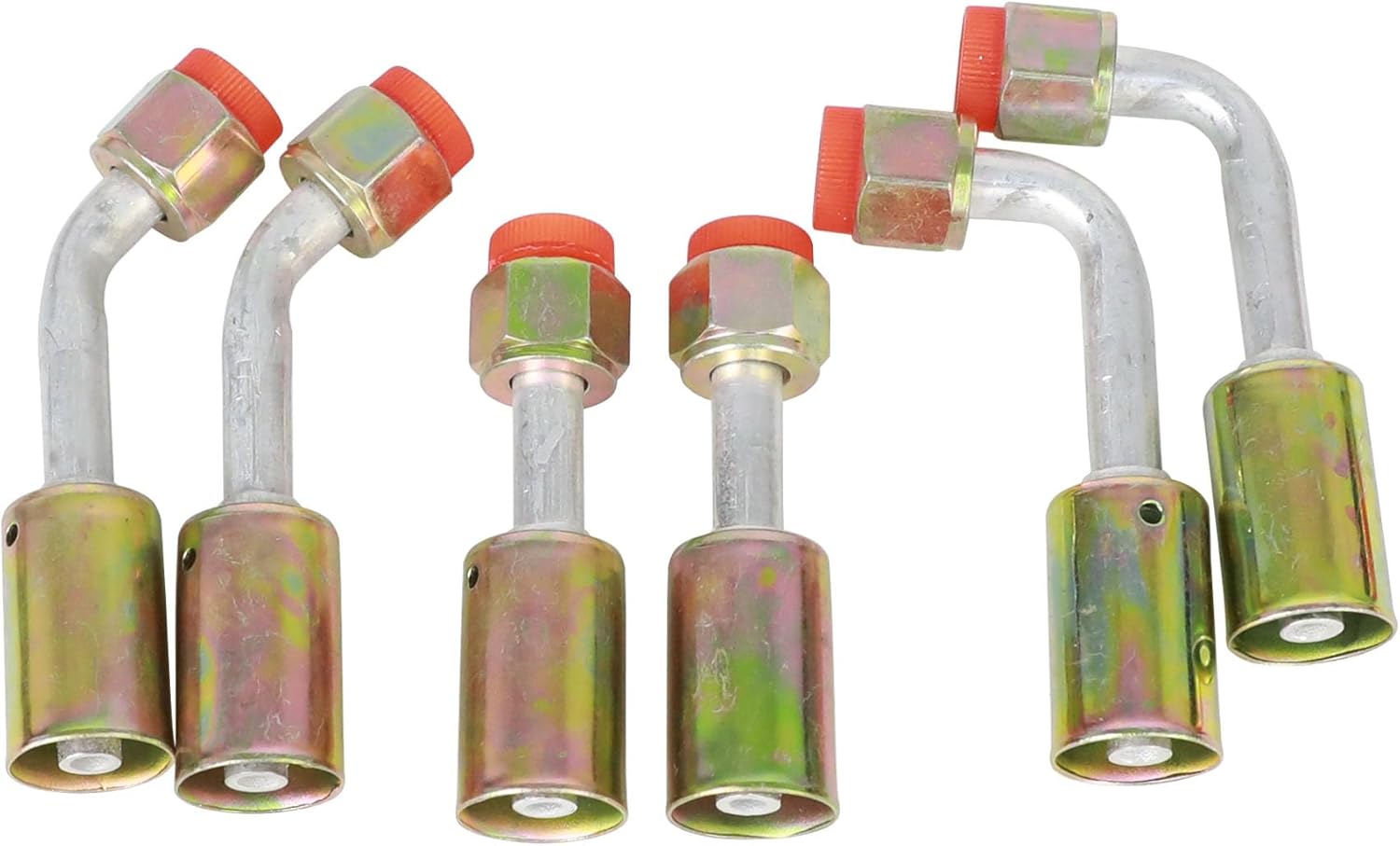 25PCS Air Conditioning Hose and Fitting Kit Includes 3PCS 6.5ft #6#8#10 AC Hoses and 11 Couples #6#8#10 AC Fittings