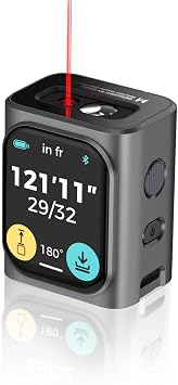 HOZO M-Cube Laser Measuring Tool,164ft/50m,1/16 inch Accuracy,Rechargeable Modular Laser Measurement Tool for Area,Volume,Pythagorean,Big Number LCD Display | Bluetooth App,Small Laser Tape Measure