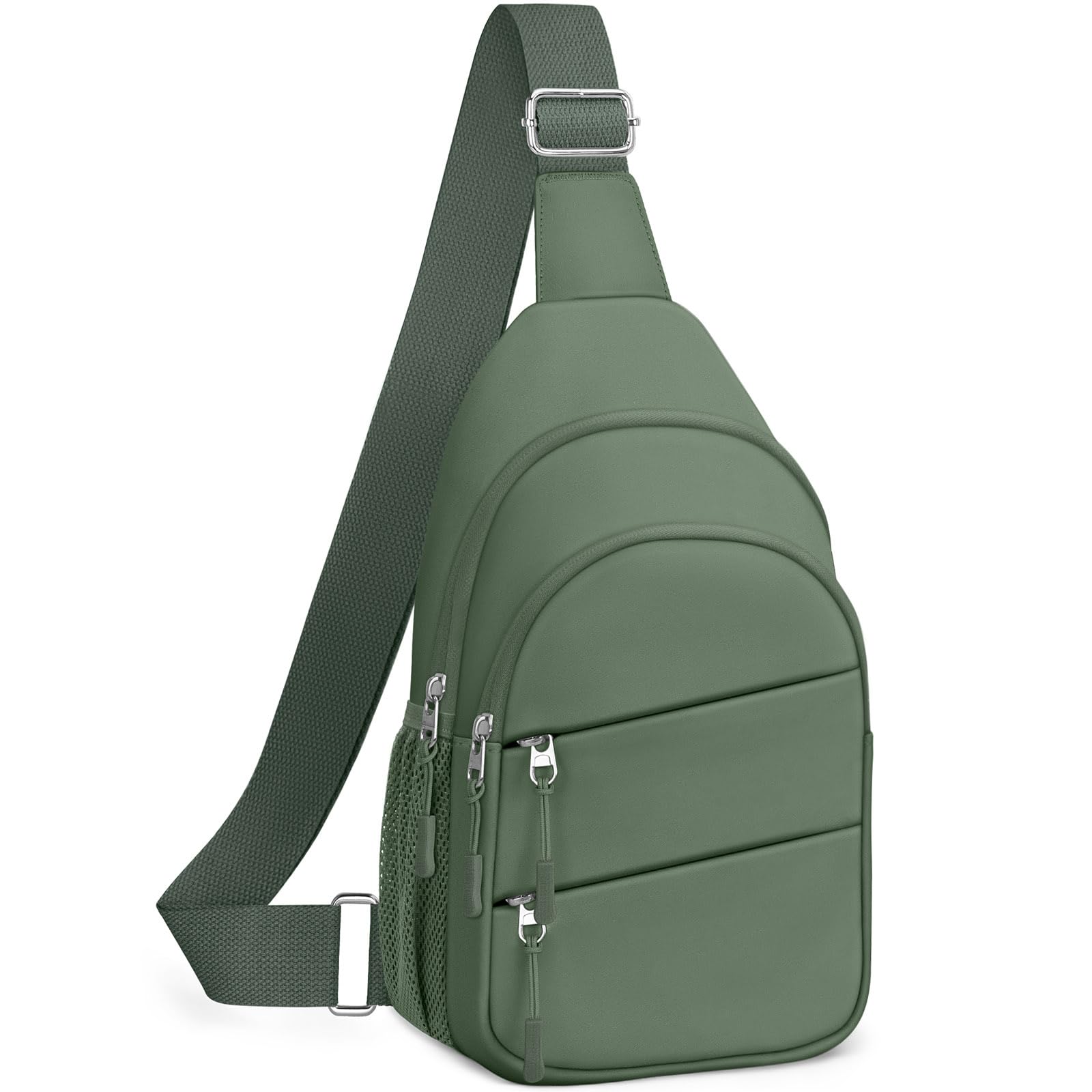 Tuwubi Crossbody Bags for Women, Sling Bag for Men, Small Hiking Backpack Anti Theft Lightweight for Outdoors Travel （L, Sage Green）