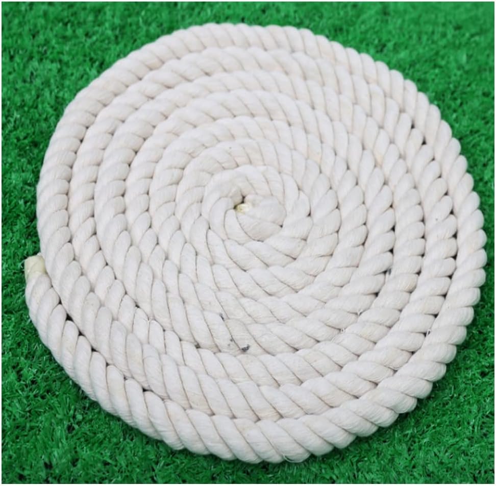 Natural Twisted Cotton Rope Strong Triple-Strand Rope Natural Thick Rope for Crafts, Hammock, Swing, Decor, Tug of War, Basket Making, Hanging 16mm (Color : 16mm, Size : 100m)