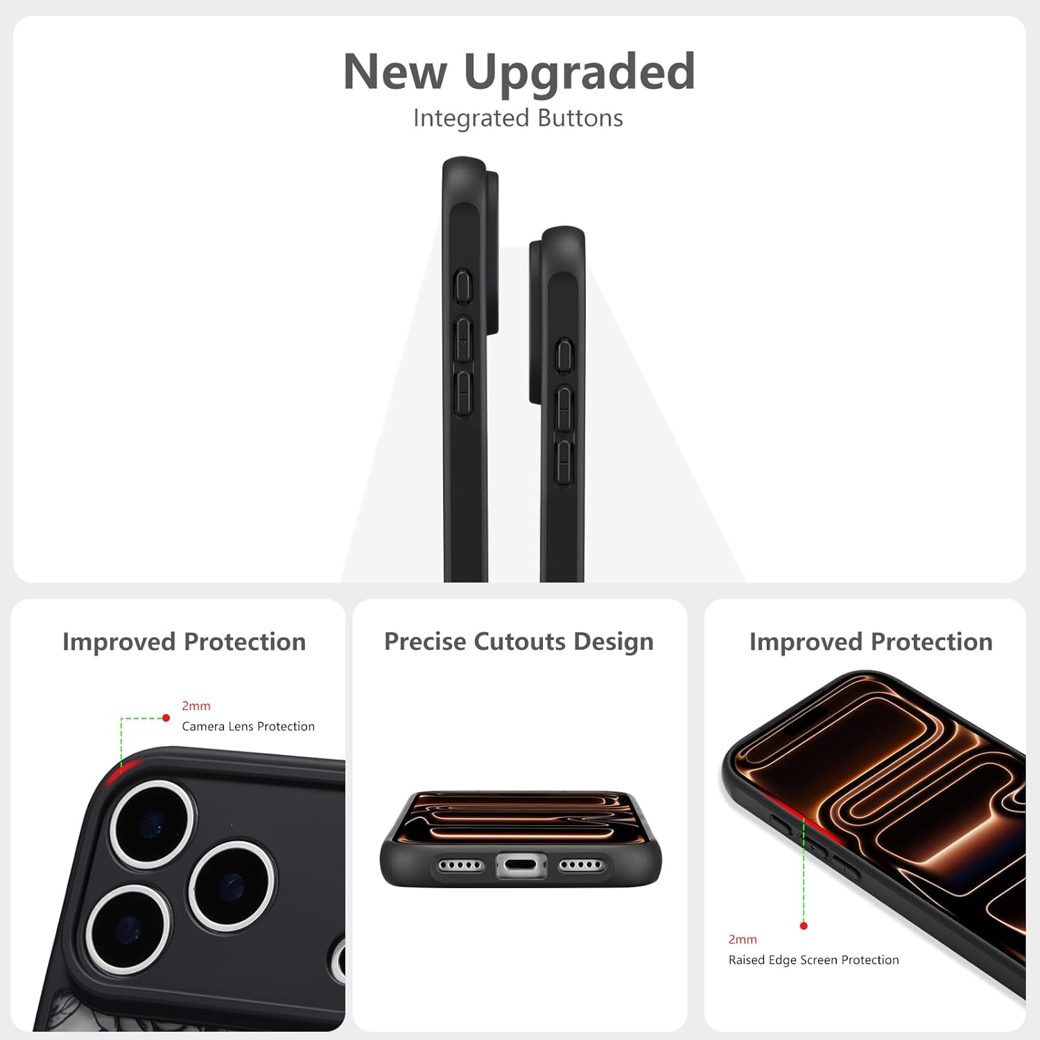 XIZYO for iPhone 17 Pro Max Case, Floral Flower Cute Aesthetic Case for Women Girls Rose Pattern Slim TPU Bumper Shockproof Protective Cover for iPhone 17 Pro Max 6.9 Inch, Branch Rose/Black - Image 4