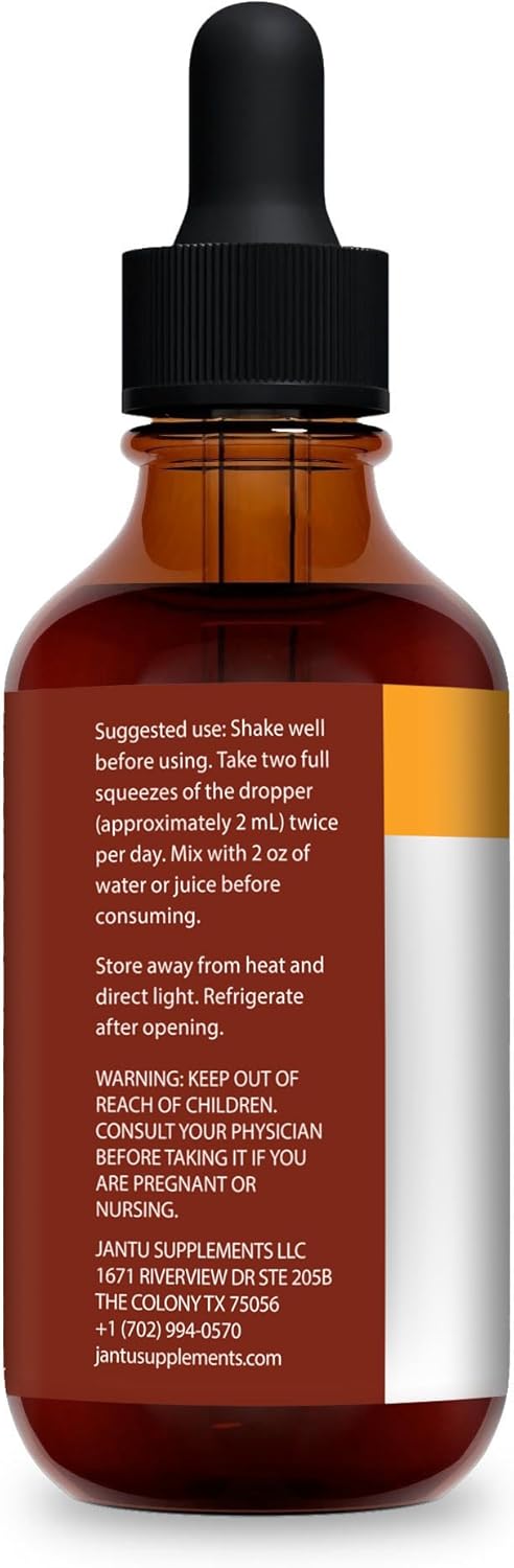 Jantu NAD+ Resveratrol and Quercetin Supplement, 2 FL OZ Liquid Tincture with L-Ascorbic Acid, 30-Day Supply, Alcohol-Free Dietary Supplement