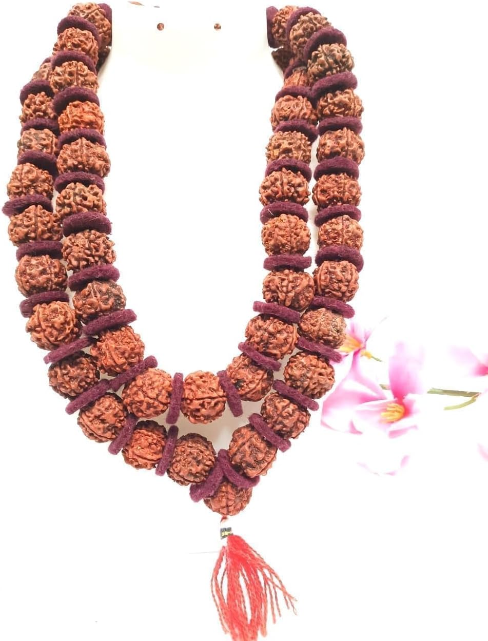 Hitech 55 Beads Rudraksha Japa Mala- Bead Size 15 mm (Prayer Beads for Meditation) Healing Prayer mala, Often Used During The Chanting of The Mantra OM AUM Through Meditation.